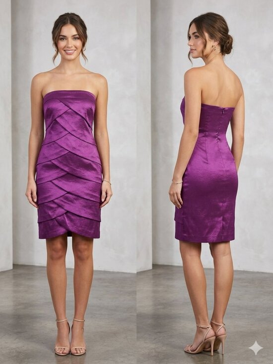 Forever 21 Dresses & Skirts - NEW Forever21 Purple Strapless Satin Tube Cocktail Mini Dress - Size Medium